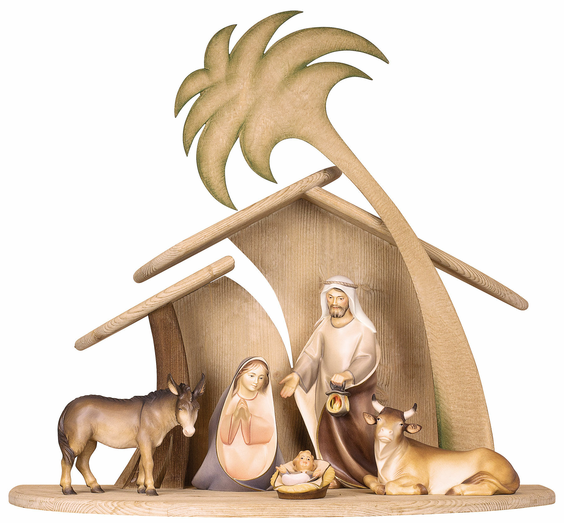 Woodcarving / nativity scene "Comet", 7 pieces