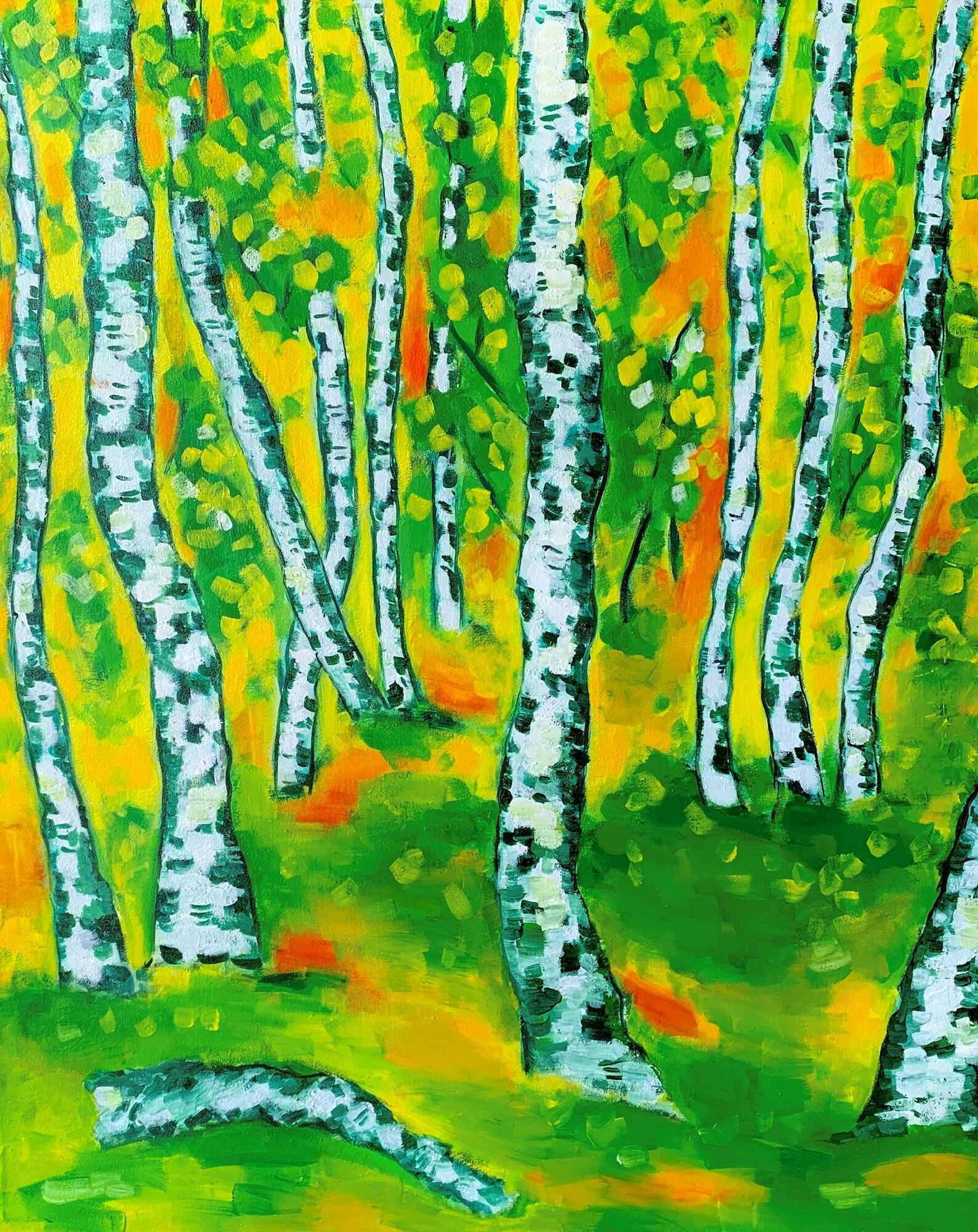 Picture "Birch Forest V" (2022) (Unique piece) by Ulrich Lipp