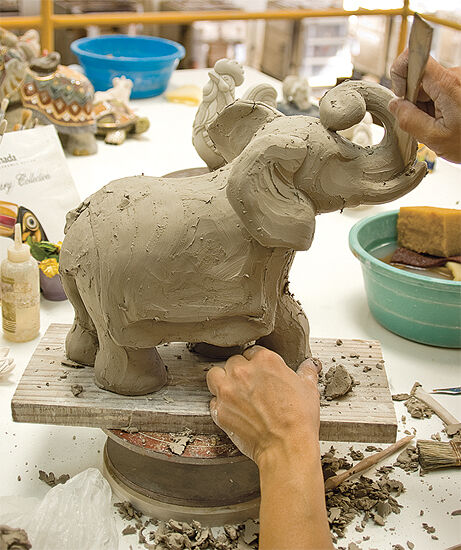 Keramikfigur "Hvid indisk elefant"