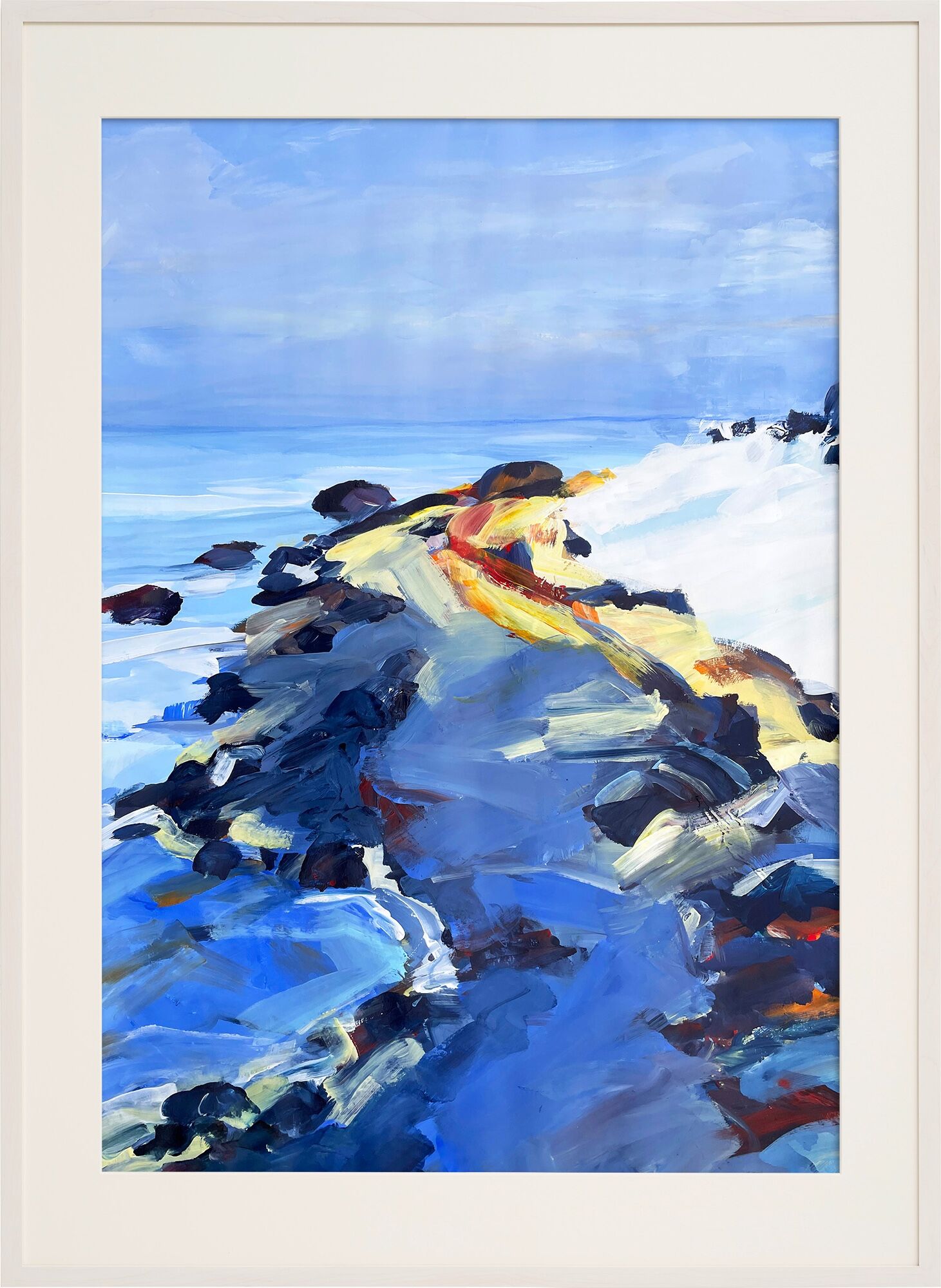 Bild "Winterlandschaft Ostsee" (2024) (Unikat) von Roswitha Schumacher-Kuckelkorn
