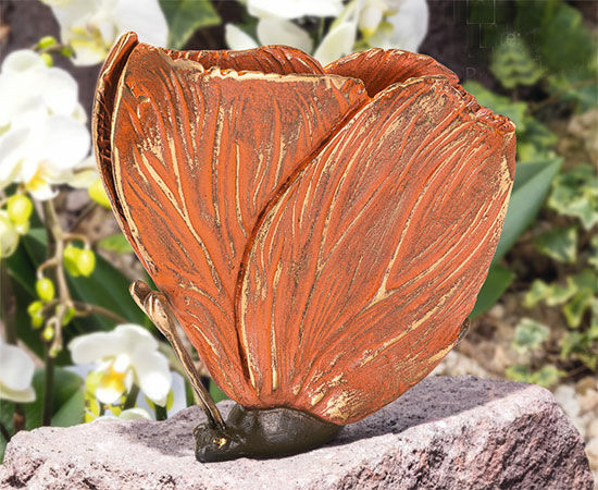 Haveobjekt / vægskulptur "Butterfly Red", bronze