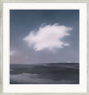 Billedet "Landskab med sky" (1969), sølvfarvet indrammet version af Gerhard Richter