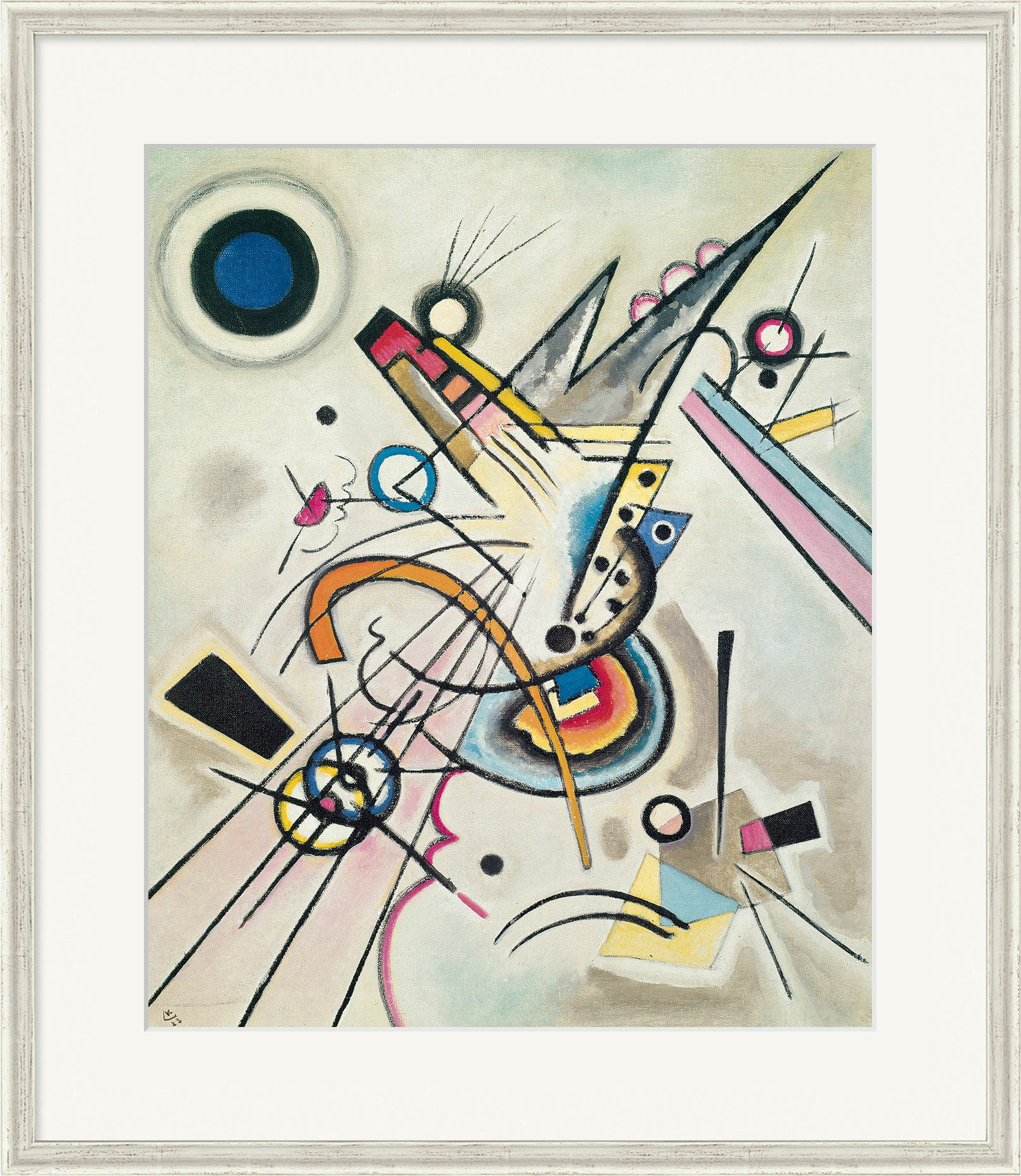 Picture "Diagonals" (1923), framed by Wassily Kandinsky