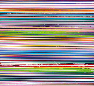 Billede "Broken Line Thin pink beige" (2023) (Unikt værk) von Ruri Matsumoto