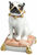 Porseleinen beeldje "Mopshond op kussen", witte versie