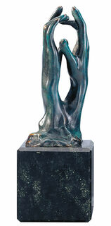 Skulptur "Die Kathedrale" (Étude pour le secret), Version in Bronze von Auguste Rodin