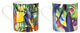 2 Becher mit Künstlermotiven im Set, Porzellan von August Macke