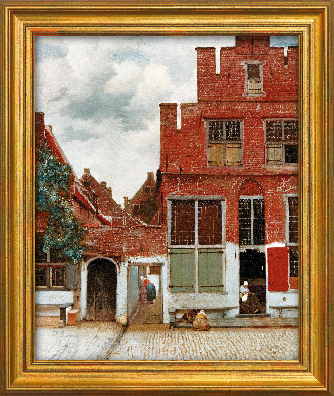 Billede "Gade i Delft" (1657/58), indrammet von Jan Vermeer van Delft