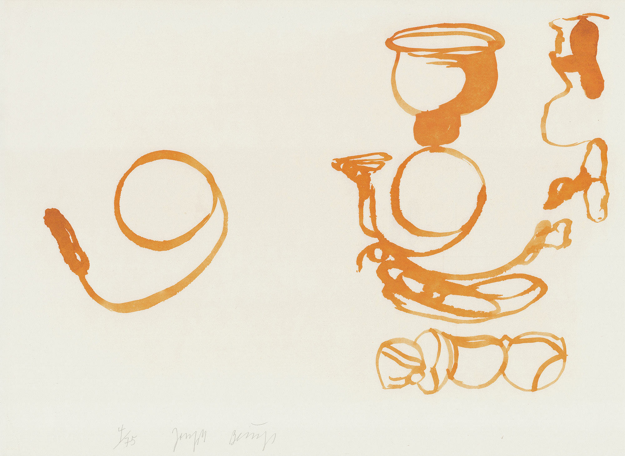 Picture "From the Life of the Bee" (1978), unframed by Joseph Beuys