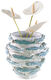 Vaso in ceramica "Seaside Wreath" con decorazione 3D a forma di pesce