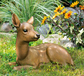 Gartenskulptur "Rehkitz", Bronze