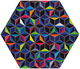 Designový nástěnný objekt "DIS-2 Topography blue hexagon" (2018) od Sebastian Welzel