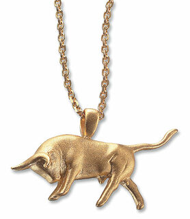 Necklace "Attacking Bull", gold-plated version