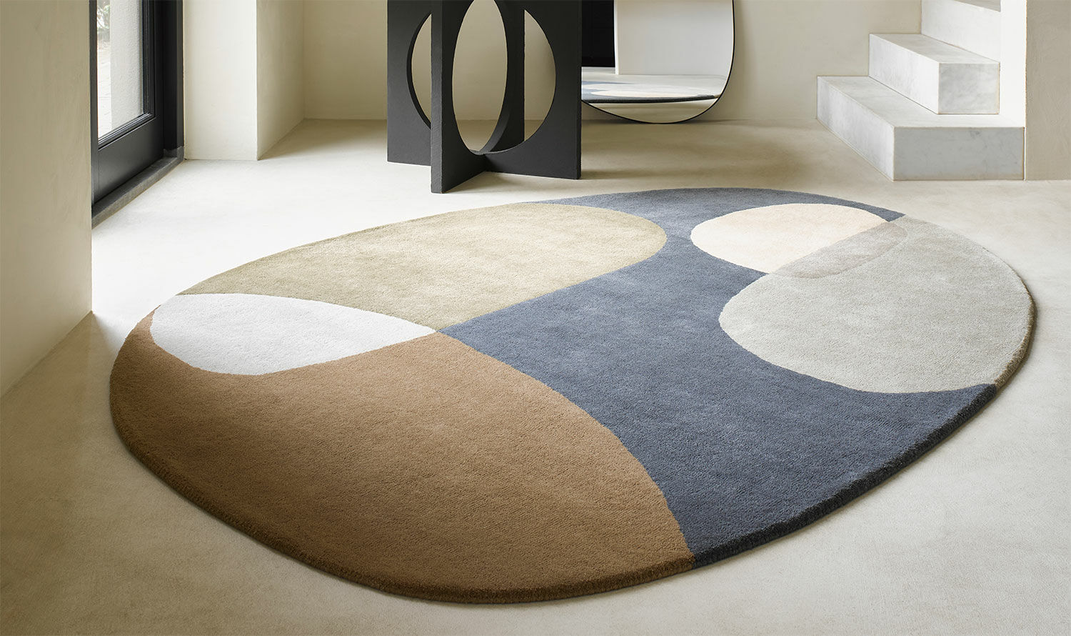 Carpet "Shades of Beige" (oval, 140 x 200 cm)