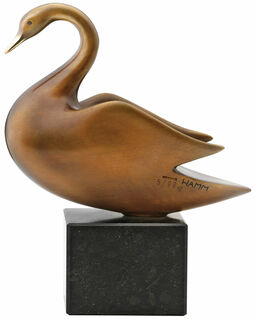 Sculpture "Swan", bronze by Falko Hamm