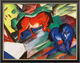 Obraz "Červený a modrý kůň" (1912), rámováno od Franz Marc