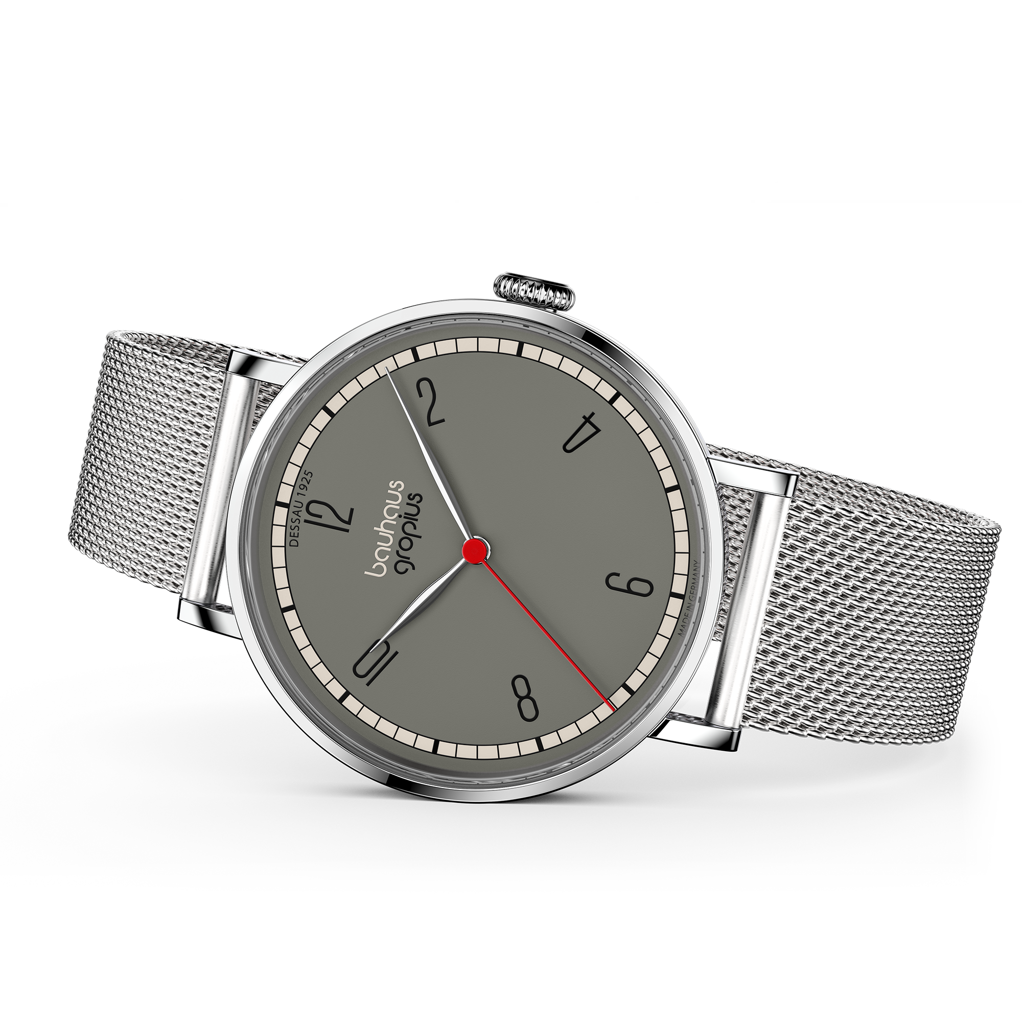 Bauhaus Walter Gropius-polshorloge „Dessau 1925“ – Made in Germany – Saffierglas – 38 mm