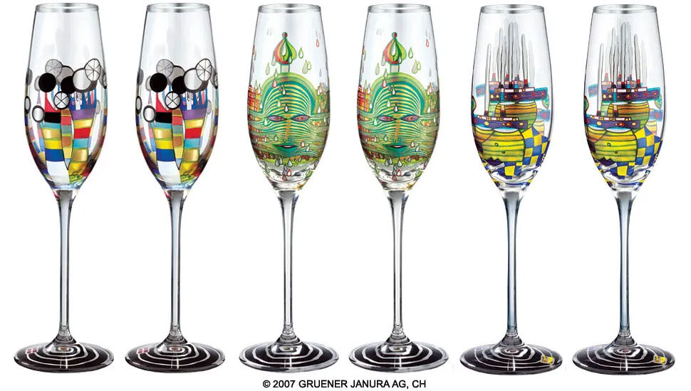 6-teiliges Gläserset von Friedensreich Hundertwasser