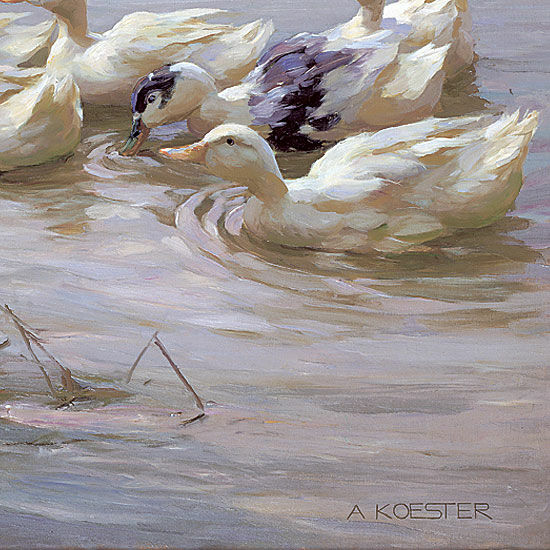 Picture "Ducks on the Lakeshore", on stretcher frame by Alexander Koester