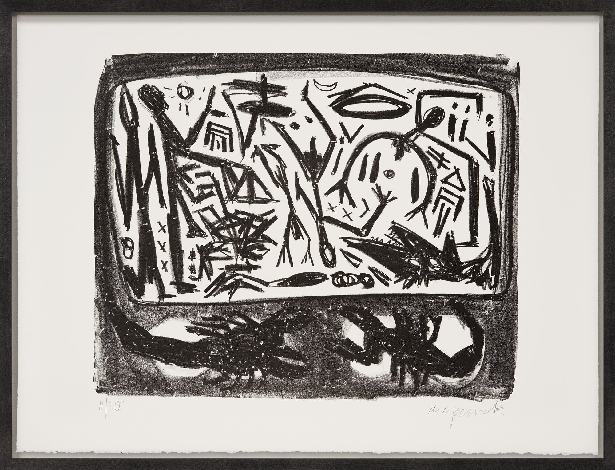 Tableau "Réunification" (1990) von A. R. Penck