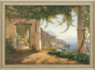 Picture "View to the Amalfi Coast", framed by Carl Frederic Aagaard