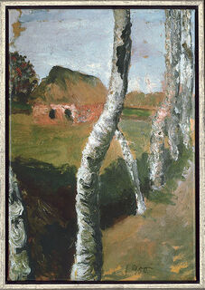 Picture "Path Along Birch Trees" (1900), framed
