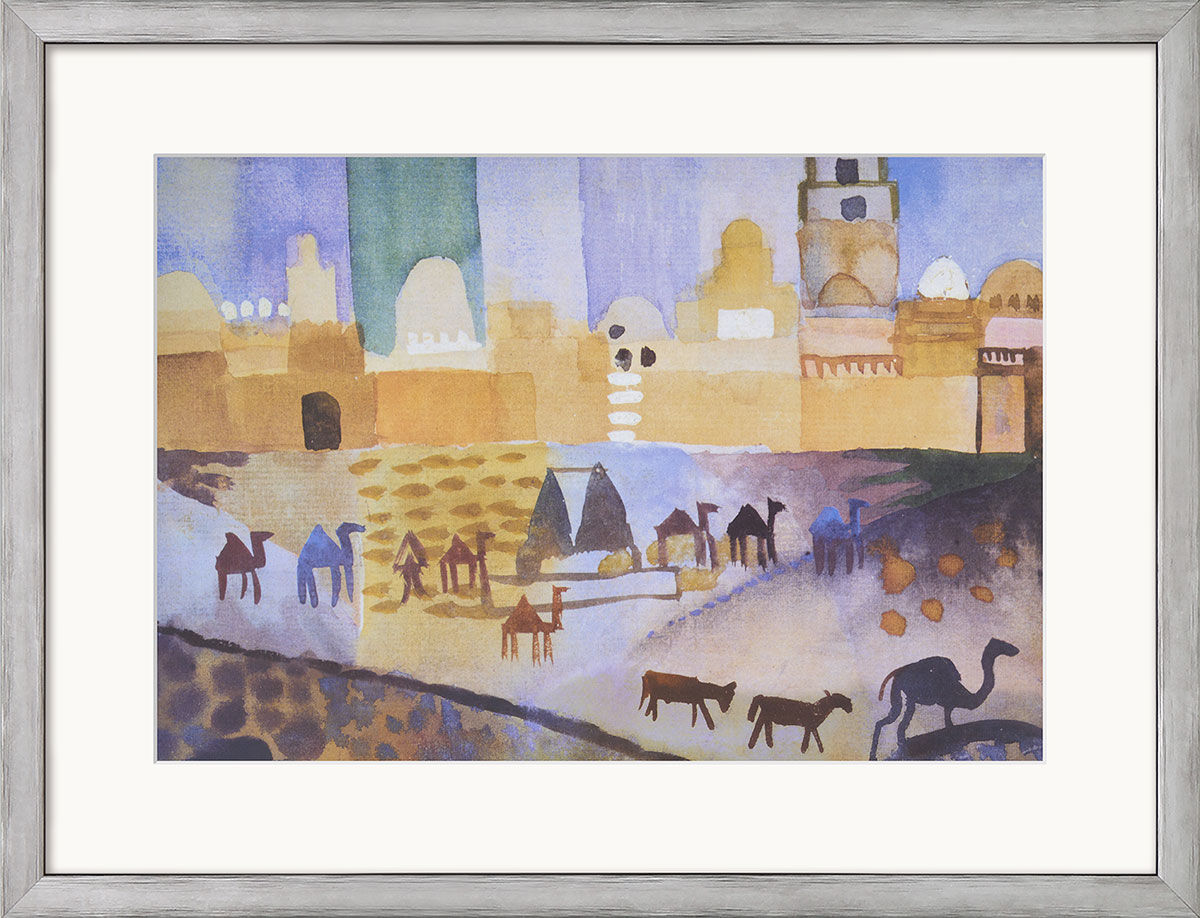 Bild "Kairouan I" (1914), inramad av August Macke