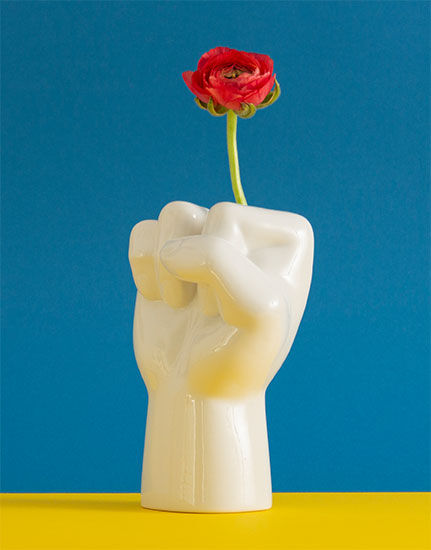 Porcelain vase "FCK", white version by Werkwaardig