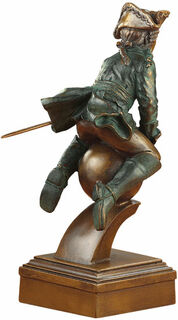 Skulptur "Der Ritt auf der Kanonenkugel", Kunstguss von Jochen Bauer