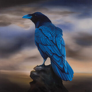 Picture "The Raven", on stretcher frame