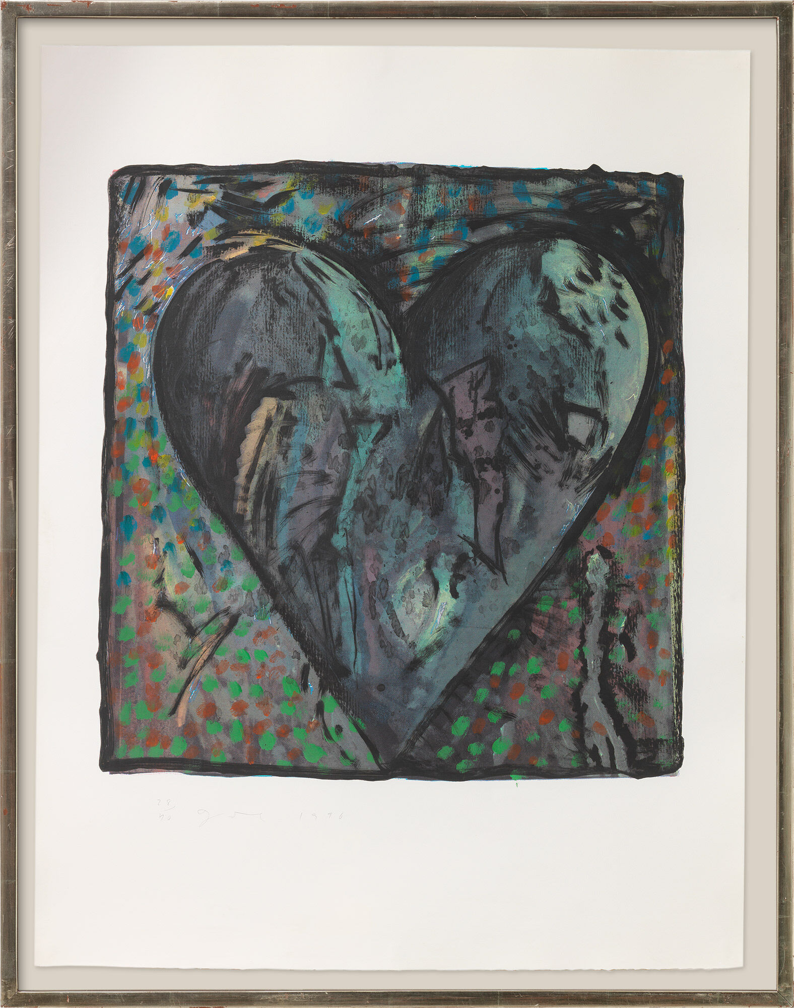 Tableau "Les cœurs viennois colorés à la main VI" (1990) von Jim Dine