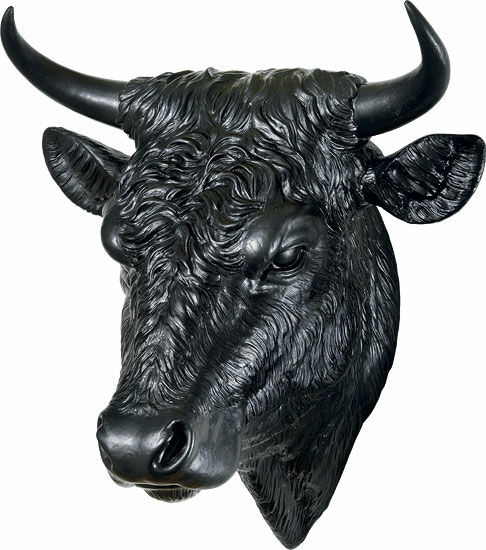 Sculpture "Bull's Head", black (2010) by Ottmar Hörl