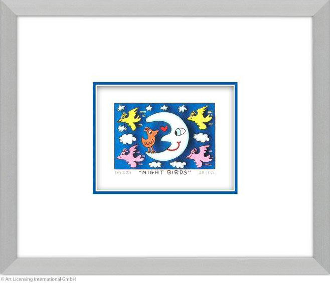 3D Picture "NIGHT BIRDS" (2025), framed by James Rizzi