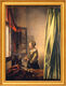 Bild "Brieflesendes Mädchen am offenen Fenster" (1658), gerahmt von Jan Vermeer van Delft