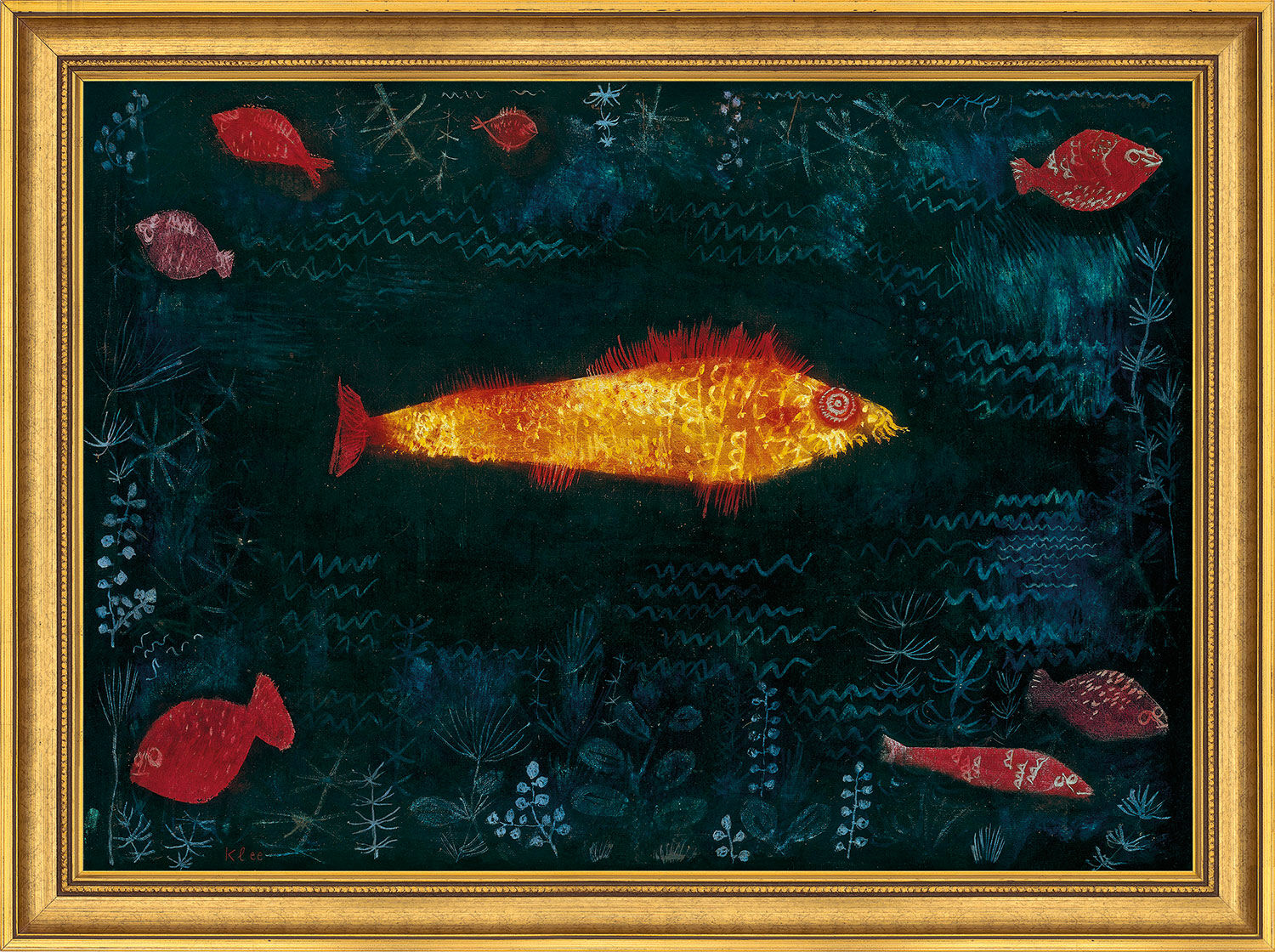 Bild "Der goldene Fisch" (1925), gerahmt von Paul Klee