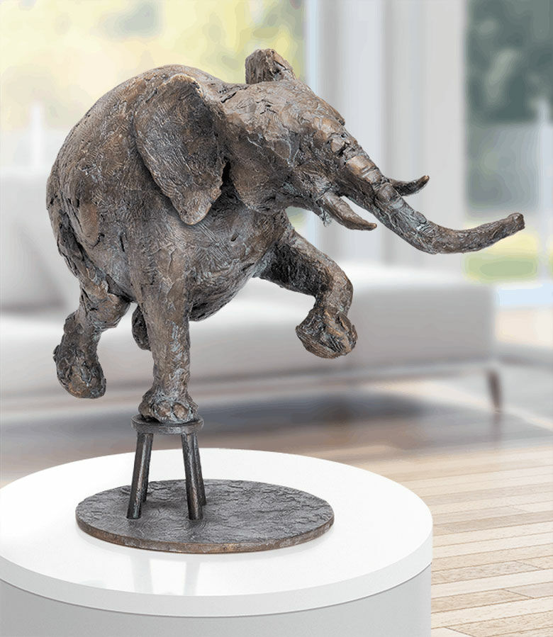 Skulptur "Zirkuselefant", Bronze von Hans Nübold