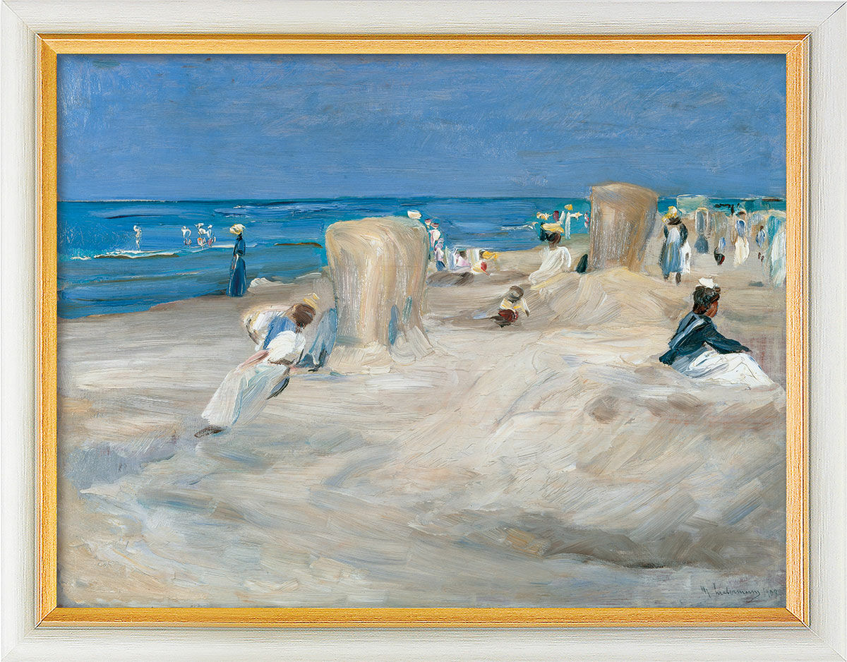 Beeld "Strand van Noordwijk" (1908), ingelijst von Max Liebermann