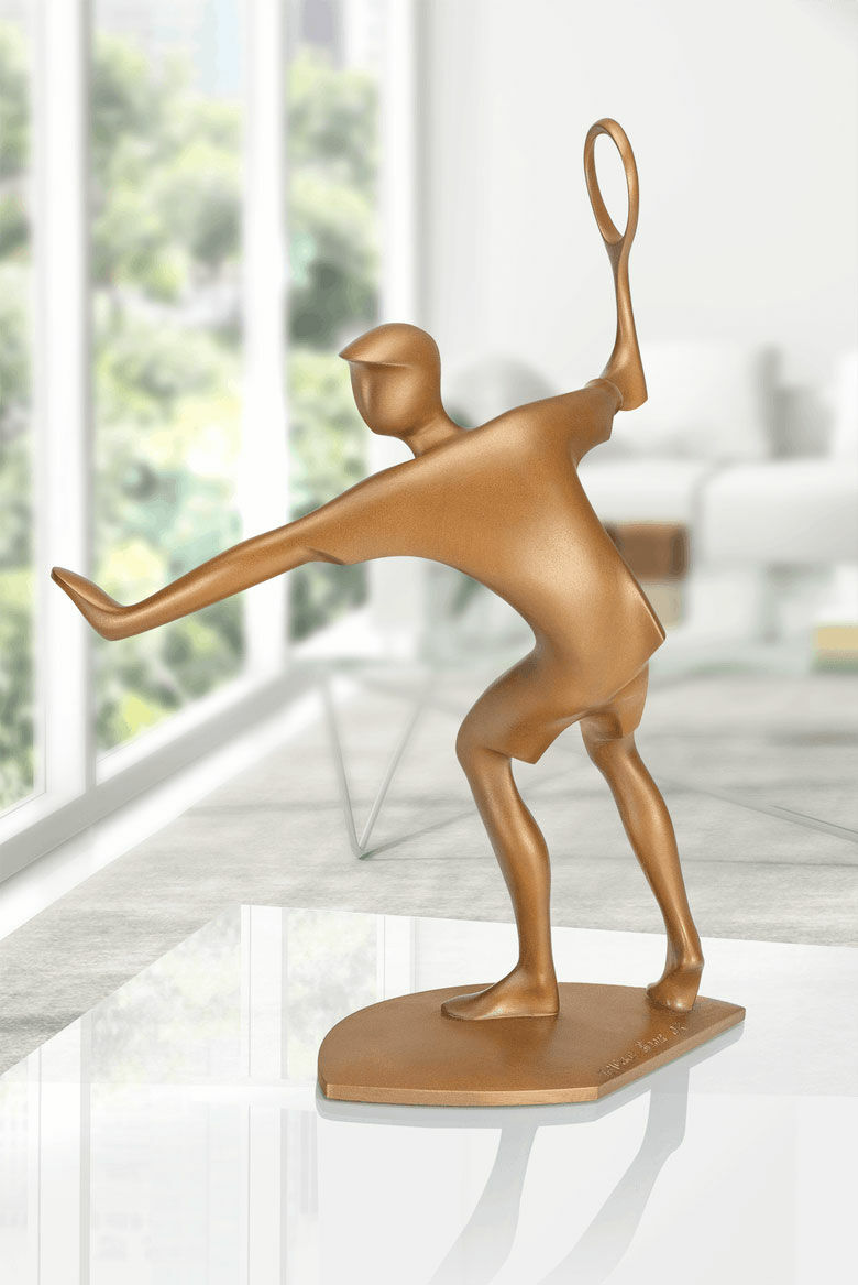 Sculpture "Tennis Player", bronze by Torsten Mücke