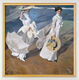 Bild "Spaziergang am Strand" (1909), Version weiß-goldfarben gerahmt von Joaquín Sorolla y Bastida