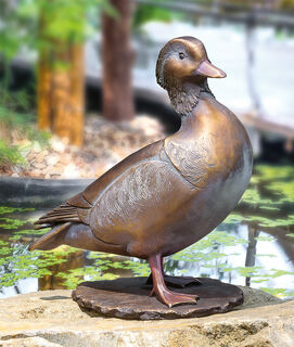 Garden sculpture "Mandarin Duck", bronze