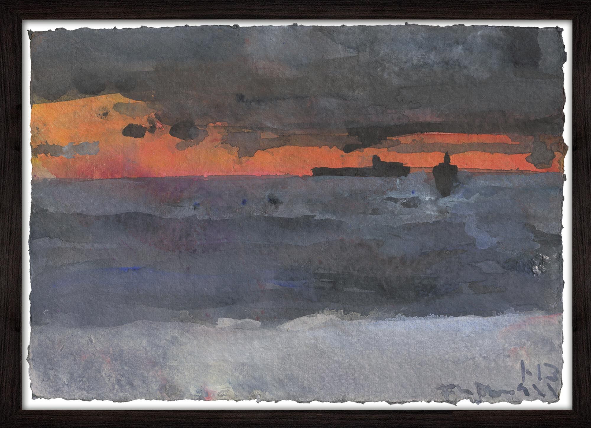 Picture "Evening on the Baltic Sea" (2013) (Unique piece) by Klaus Fußmann