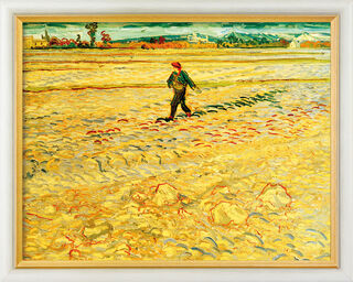 Bild "Le Semeur (Der Sämann)" (1888), gerahmt von Vincent van Gogh