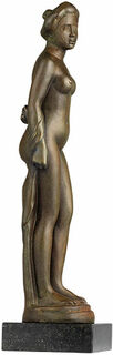 Beeldhouwwerk "Baigneuse debout drapée - Staande baadster met mantel" (1900), reductie in brons von Aristide Maillol