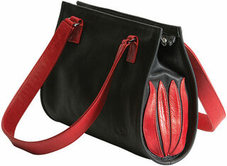 Handtasche "Black and Red Tulip"
