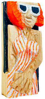 Vægmalerirelief "Orange Is The New Red" (2026) (Original / Unikat), træ af Jörg Herz
