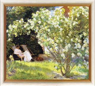 Picture "Rose Garden", framed by Peder Severin Kroyer