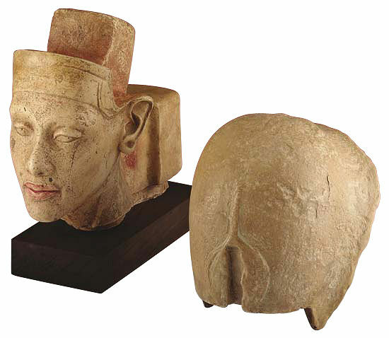 Akhenaten Portrait Head with Attached Crown