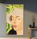 Schilderij "Straw Hat 3" (2022) van Alex Katz