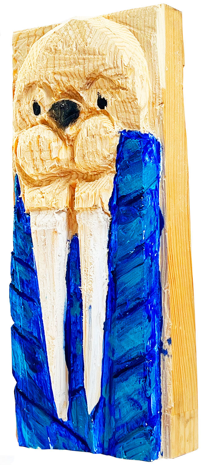 Relieve mural "Morsa" (2026) (Original / pieza única), madera de Jörg Herz