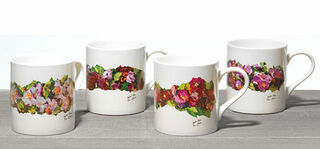 Set of 4 mugs "Sylt Roses", porcelain by Ben Kamili